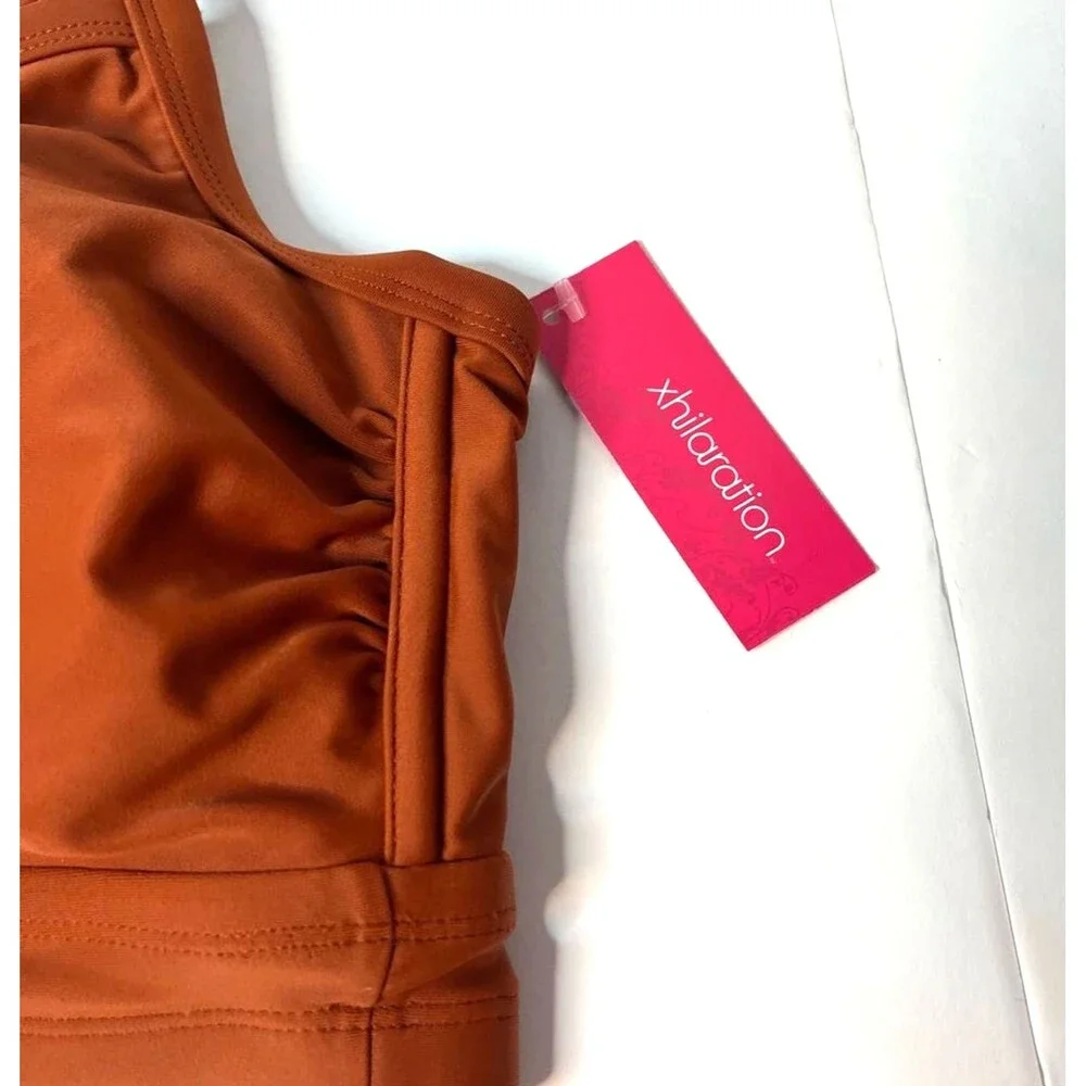 Xhilaration Juniors Longline Elevated Rust Bandeau Bikini Top Plus Size 1X New!